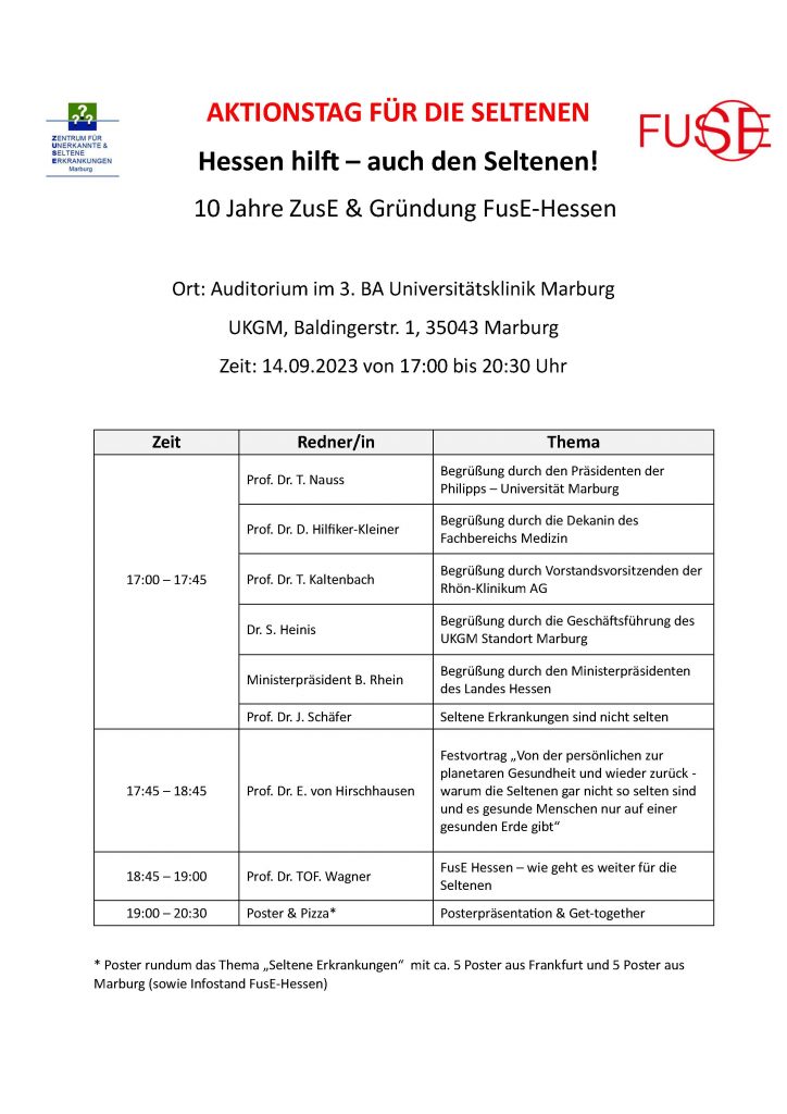 Programm Aktionstag Hessen hilft - auch den Seltenen